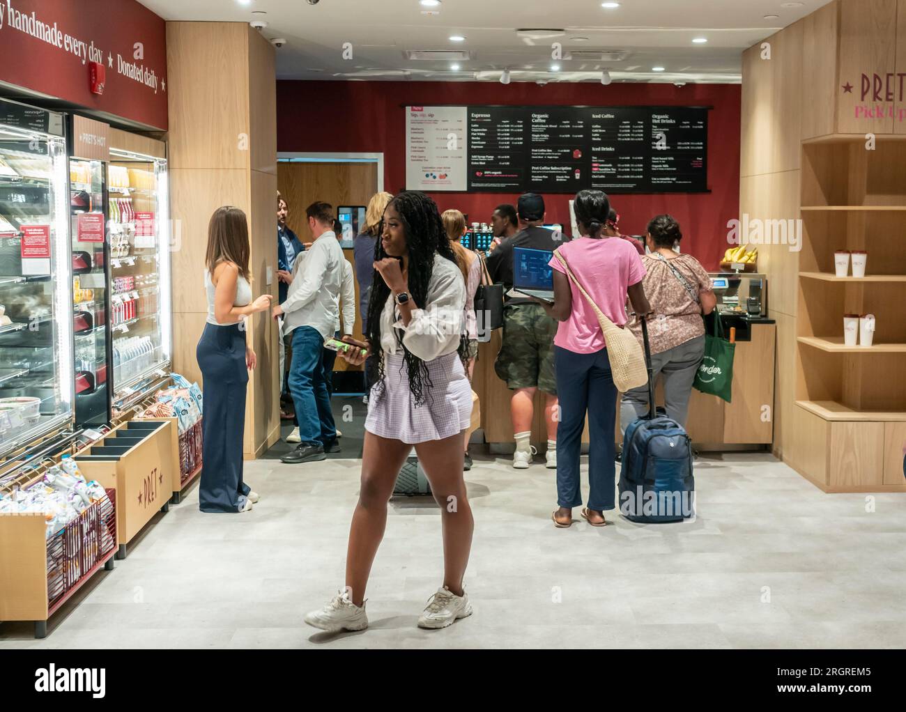 Grand opening of a branch of the Prêt A Manger fast casual chain in ...