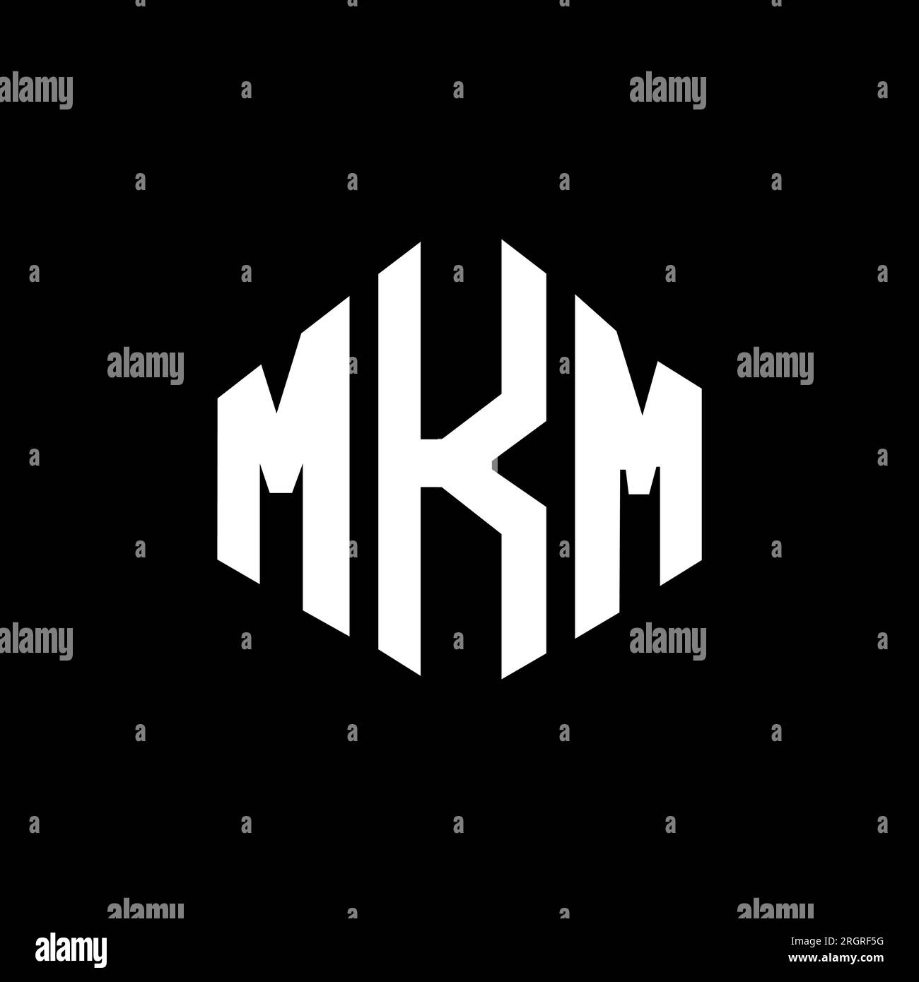 MKM letter logo design with polygon shape. MKM polygon and cube