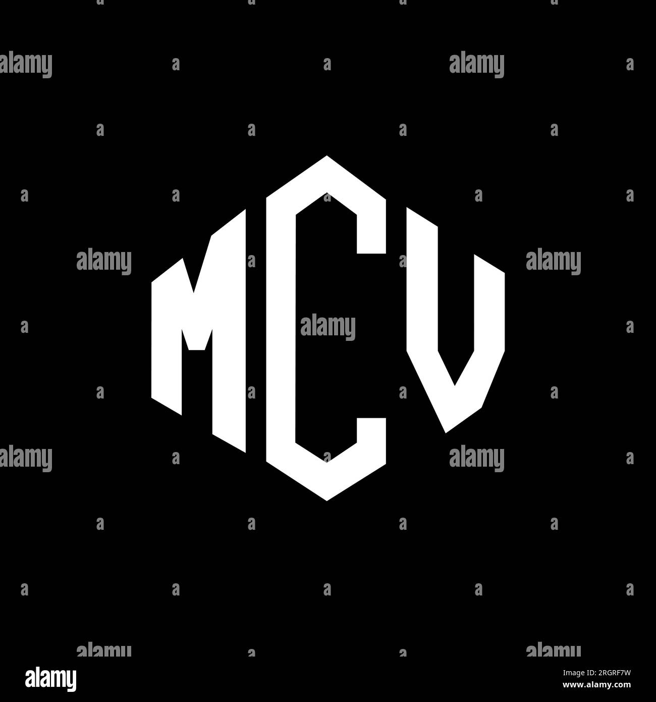 MCV letter logo design with polygon shape. MCV polygon and cube shape ...