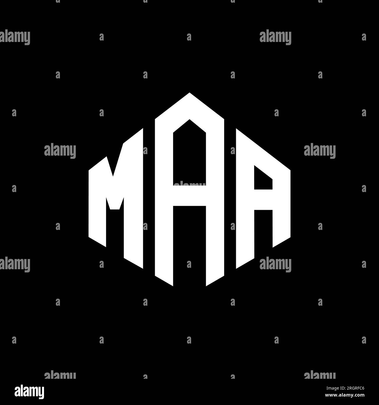 MAA letter logo design with polygon shape. MAA polygon and cube shape logo design. MAA hexagon vector logo template white and black colors. MAA monogr Stock Vector