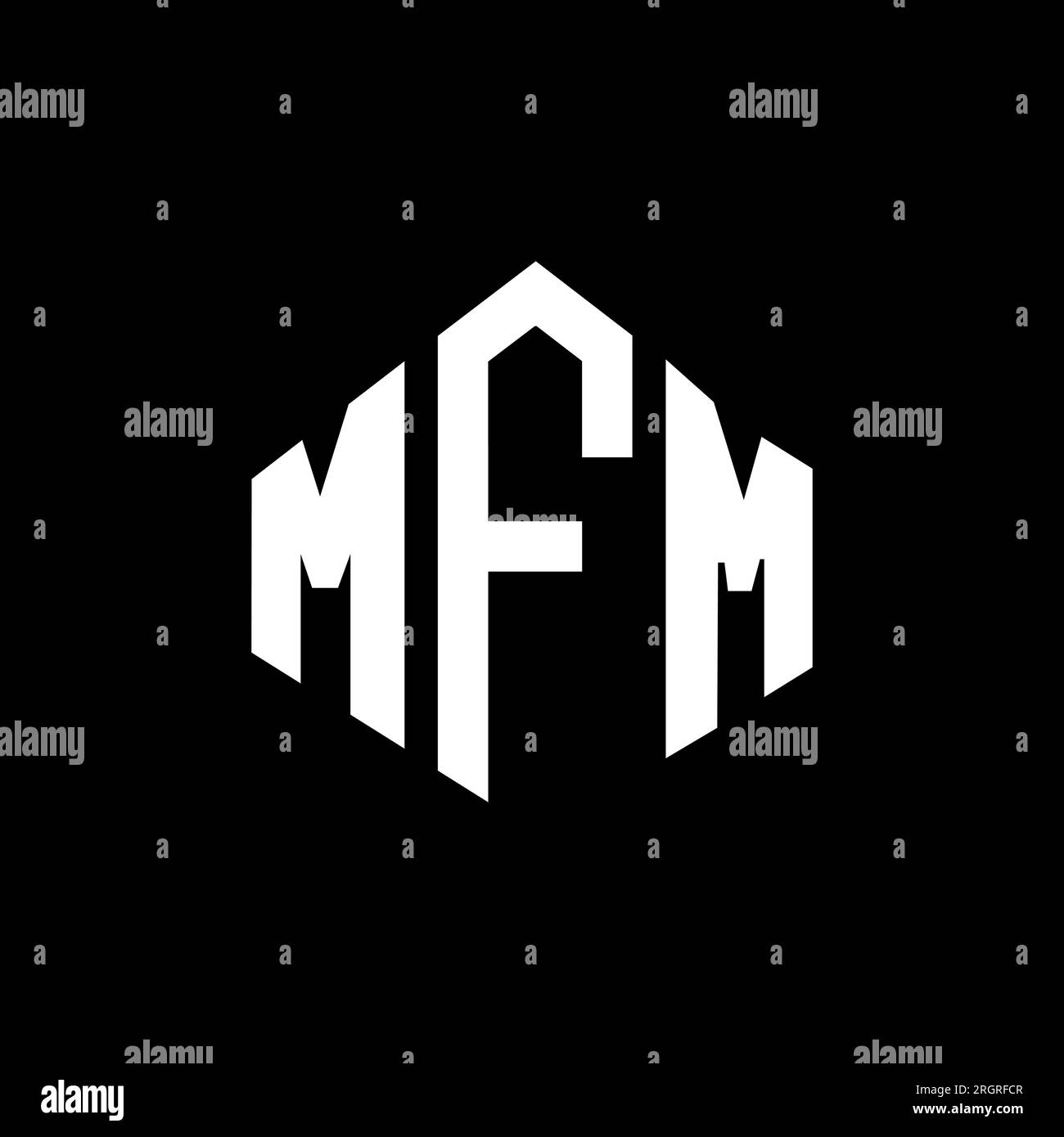 MFM letter logo design with polygon shape. MFM polygon and cube shape