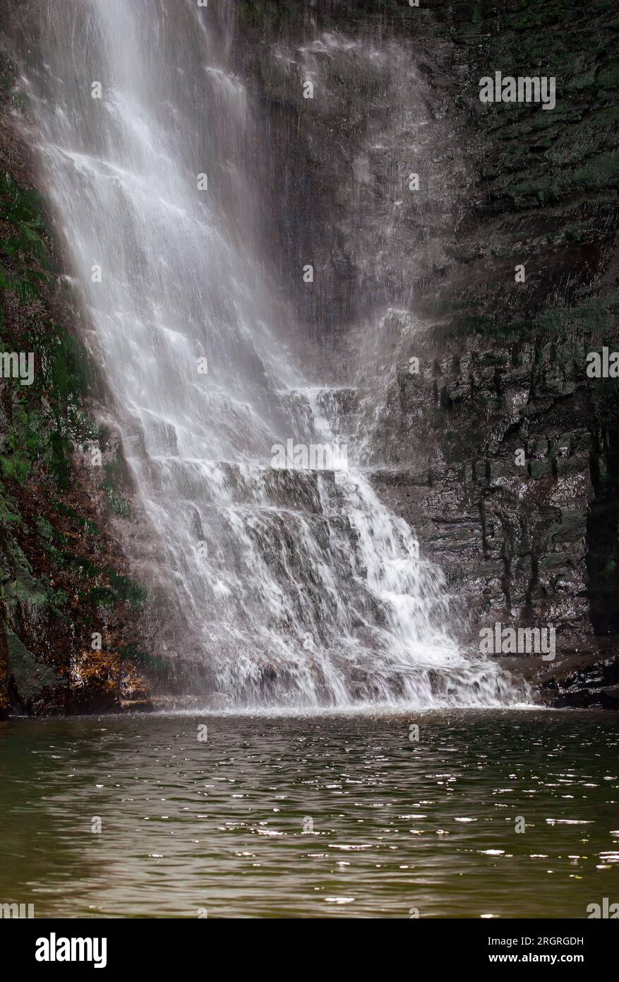 Sgwd Einion Gam, also known as The Fall of the Crooked Anvil, is one of ...