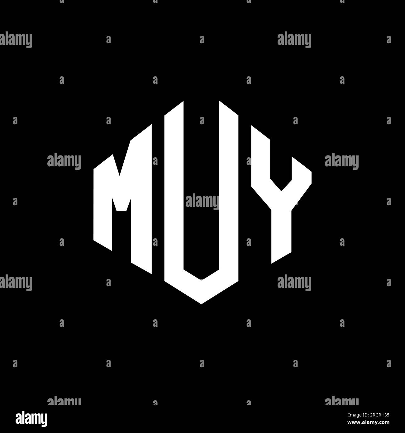 MUY letter logo design with polygon shape. MUY polygon and cube shape