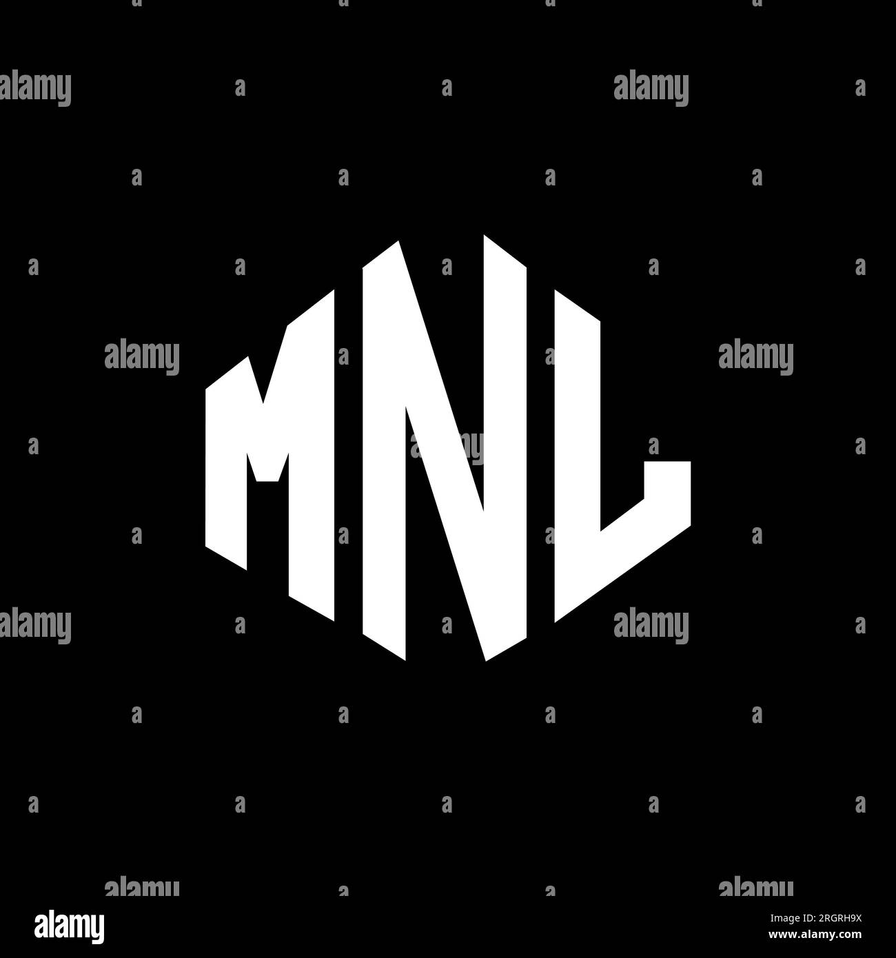 MNL letter logo design with polygon shape. MNL polygon and cube shape