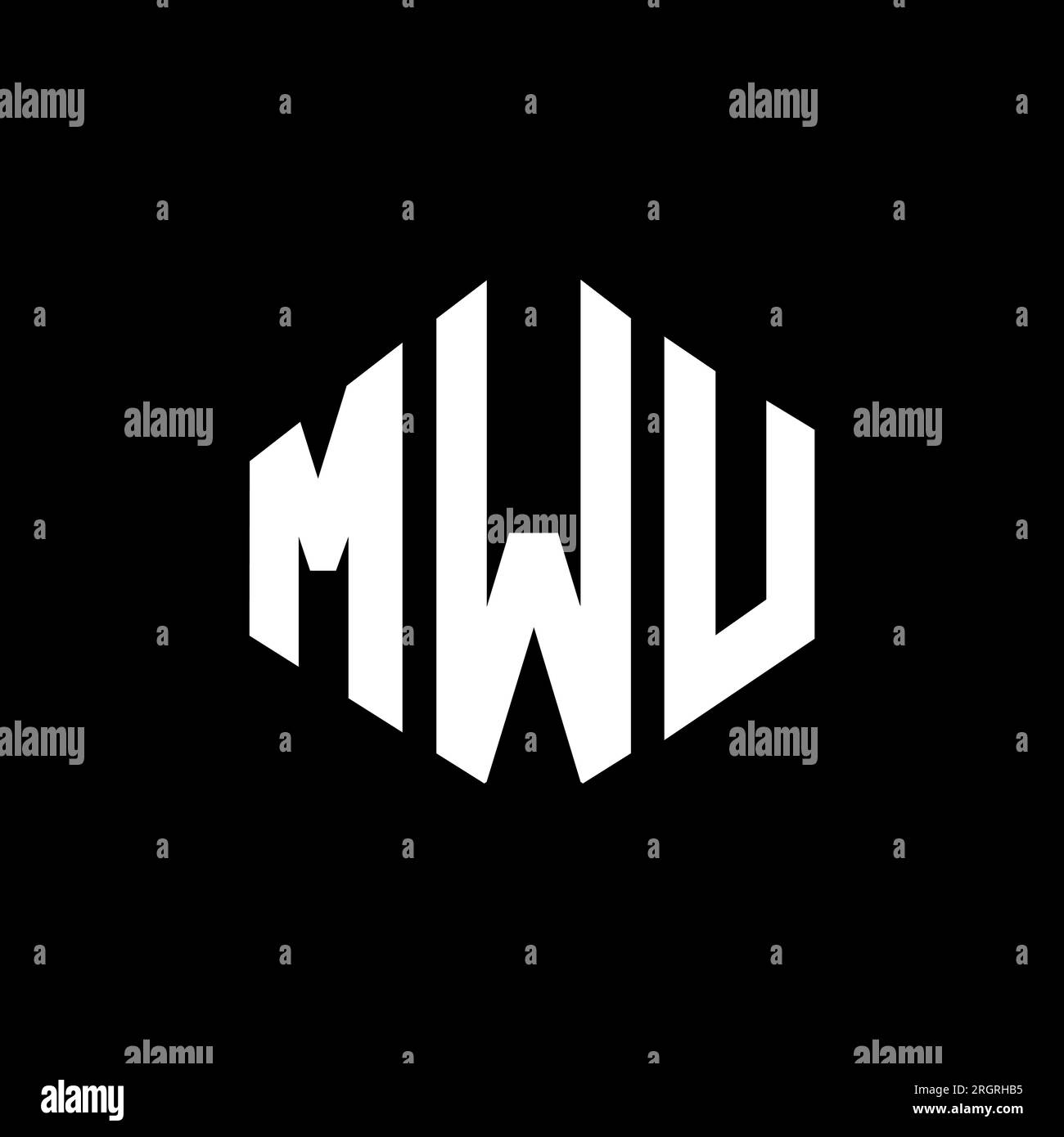 MWU letter logo design with polygon shape. MWU polygon and cube shape ...