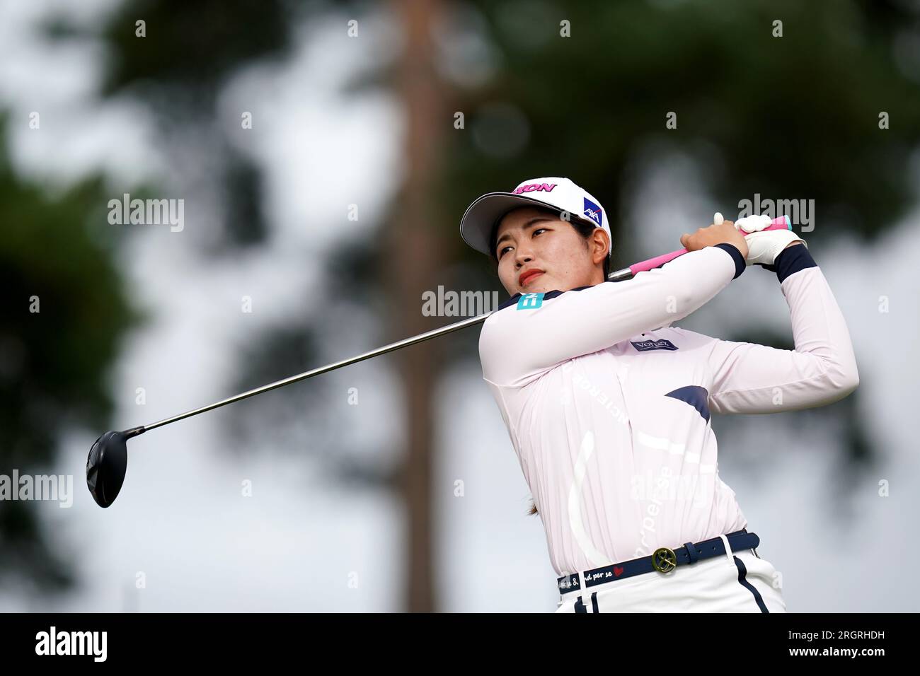 Kokona Sakurai of Japan tees off on the 12th during day two of the 2023 ...