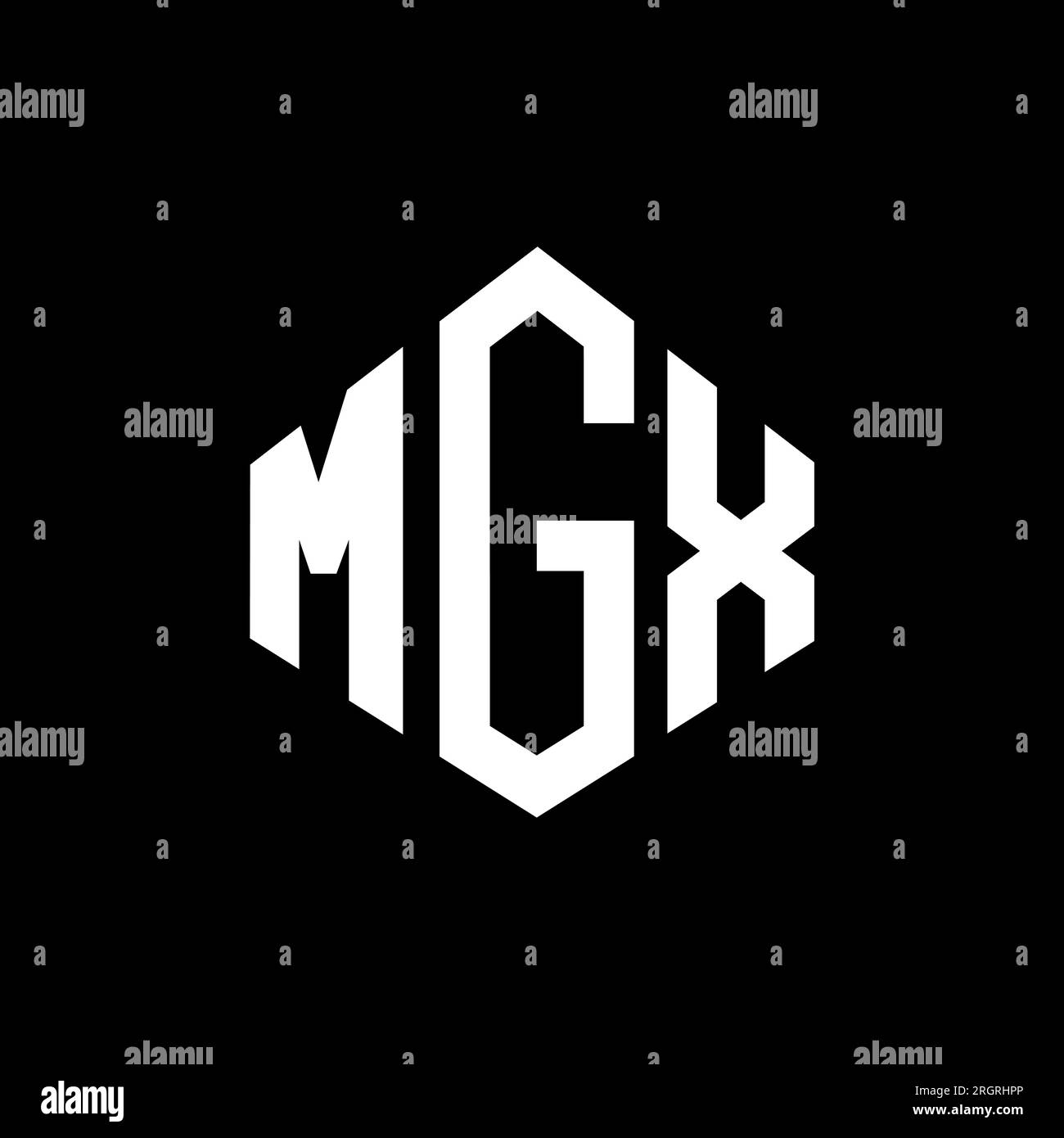 MGX letter logo design with polygon shape. MGX polygon and cube shape logo design. MGX hexagon vector logo template white and black colors. MGX monogr Stock Vector