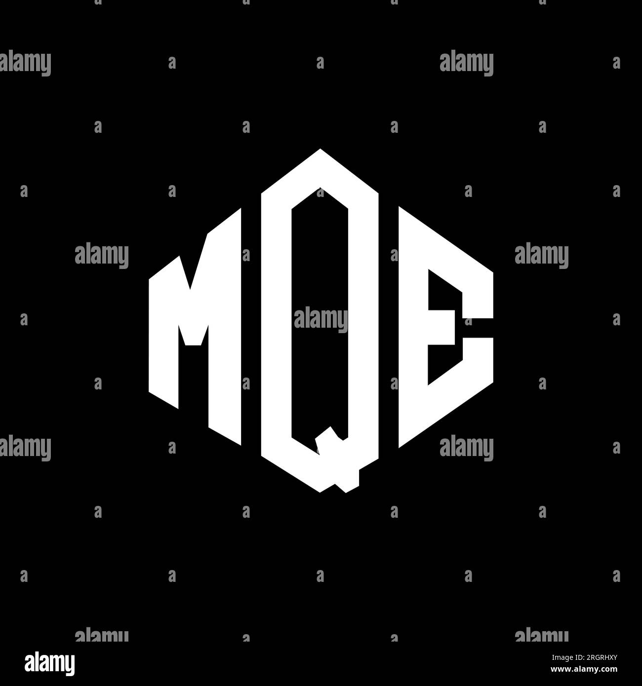 MQE letter logo design with polygon shape MQE polygon and cube shape MQE letter logo design with polygon shape MQE polygon and cube shape