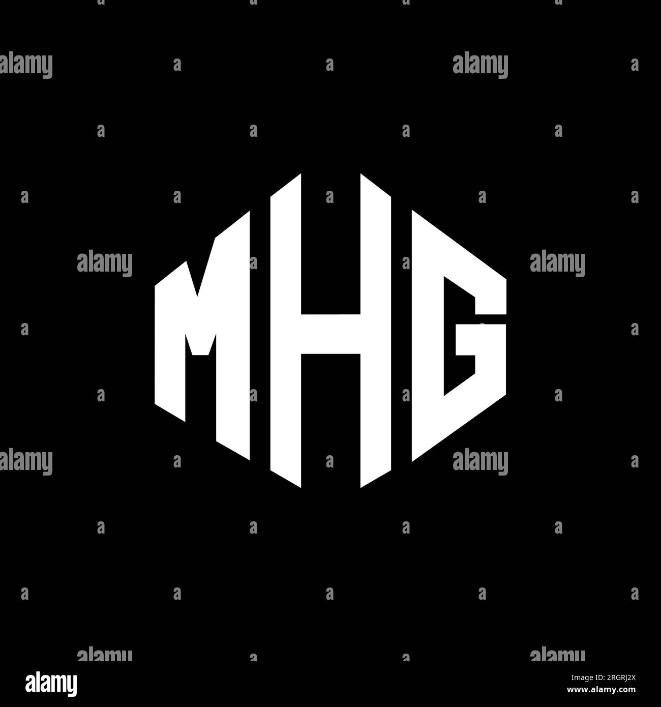 MHG letter logo design with polygon shape. MHG polygon and cube shape logo design. MHG hexagon vector logo template white and black colors. MHG monogr Stock Vector