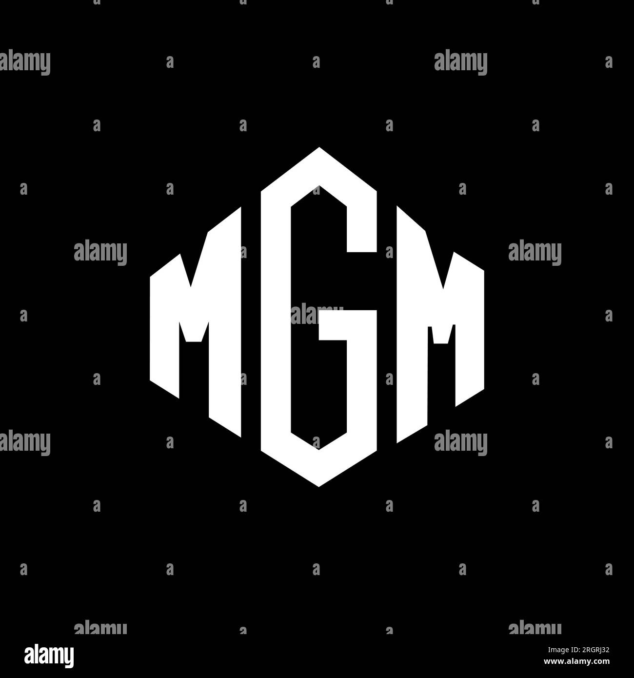 MGM letter logo design with polygon shape. MGM polygon and cube shape logo design. MGM hexagon vector logo template white and black colors. MGM monogr Stock Vector