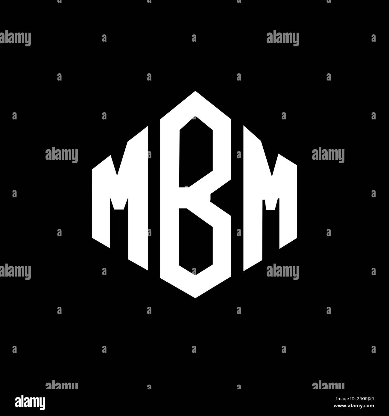 MBM letter logo design with polygon shape. MBM polygon and cube shape logo design. MBM hexagon vector logo template white and black colors. MBM monogr Stock Vector