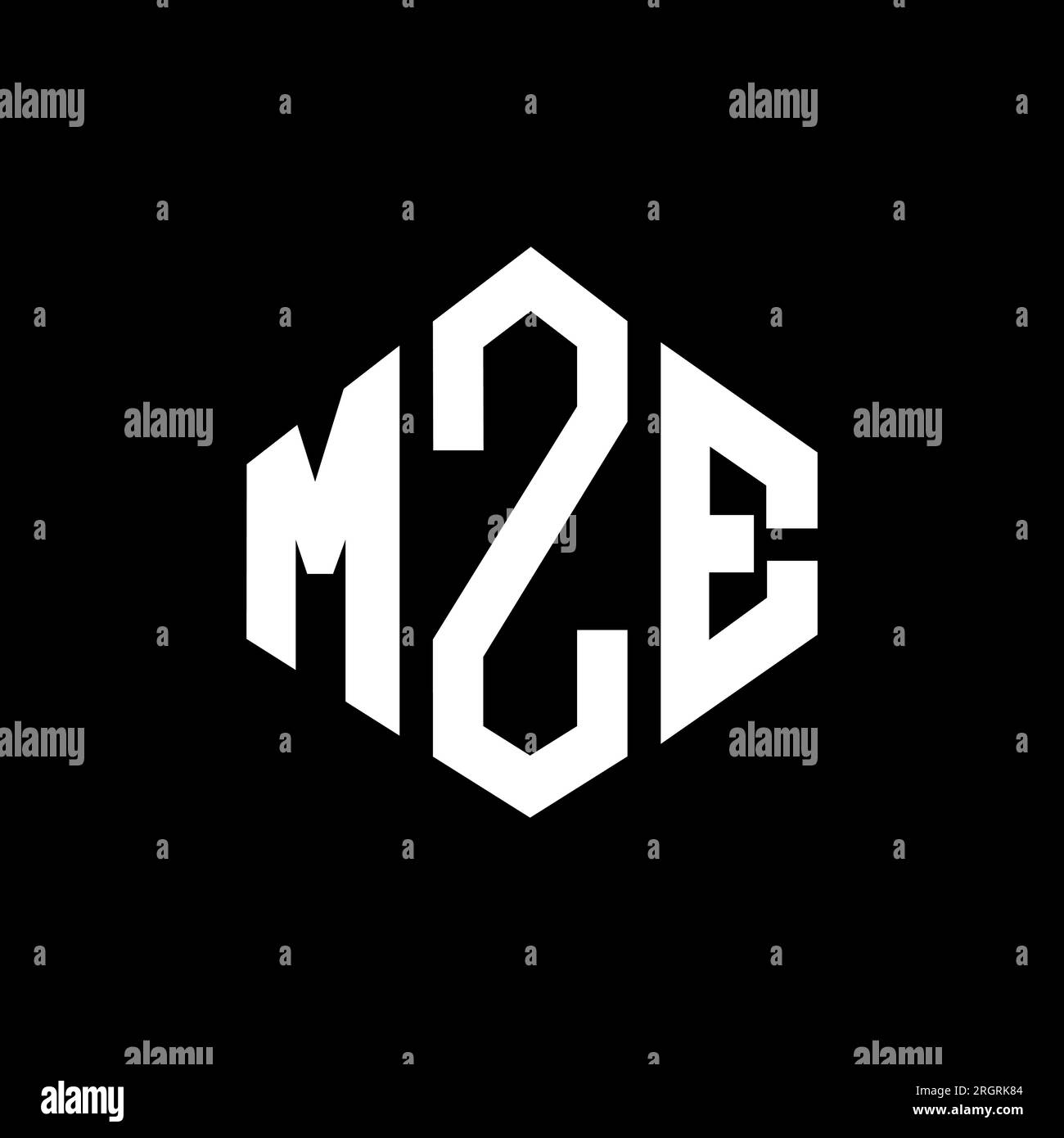 MZE letter logo design with polygon shape. MZE polygon and cube shape ...