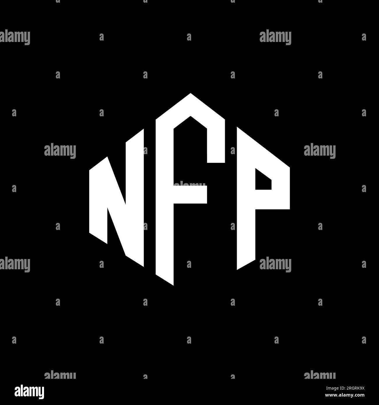 NFP letter logo design with polygon shape. NFP polygon and cube shape ...