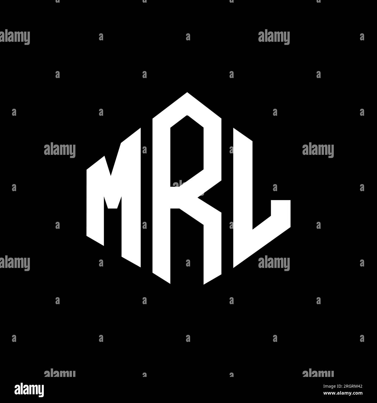 MRL letter logo design with polygon shape. MRL polygon and cube shape