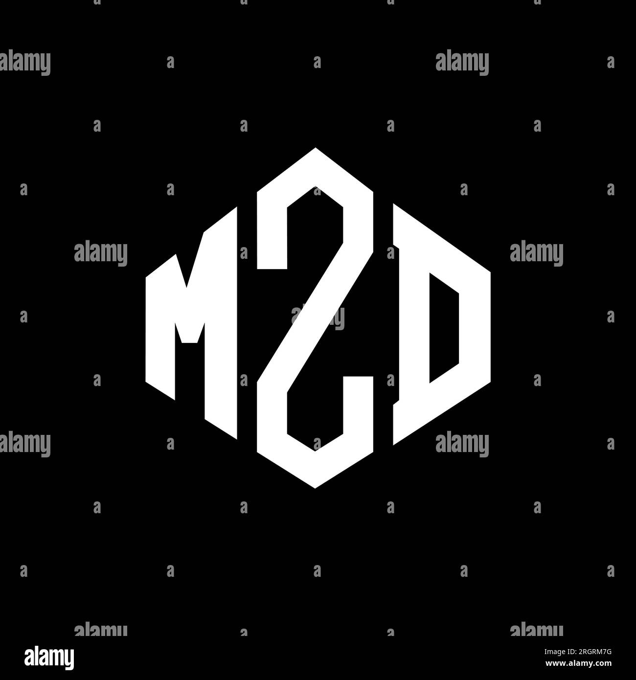 MZD letter logo design with polygon shape. MZD polygon and cube shape ...