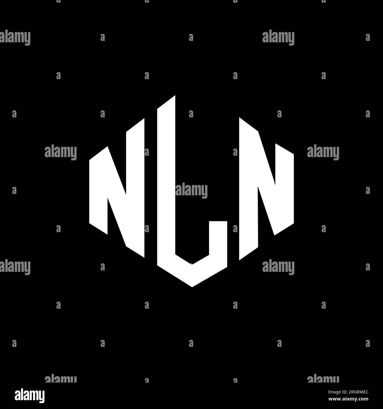 NLN letter logo design with polygon shape. NLN polygon and cube shape logo design. NLN hexagon vector logo template white and black colors. NLN monogr Stock Vector