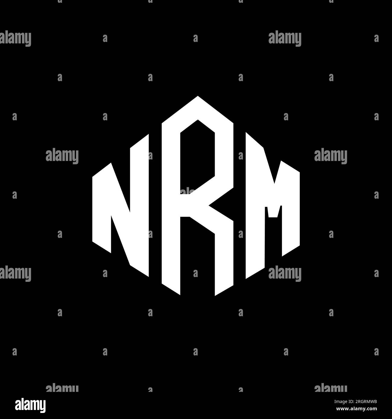 NRM letter logo design with polygon shape. NRM polygon and cube shape