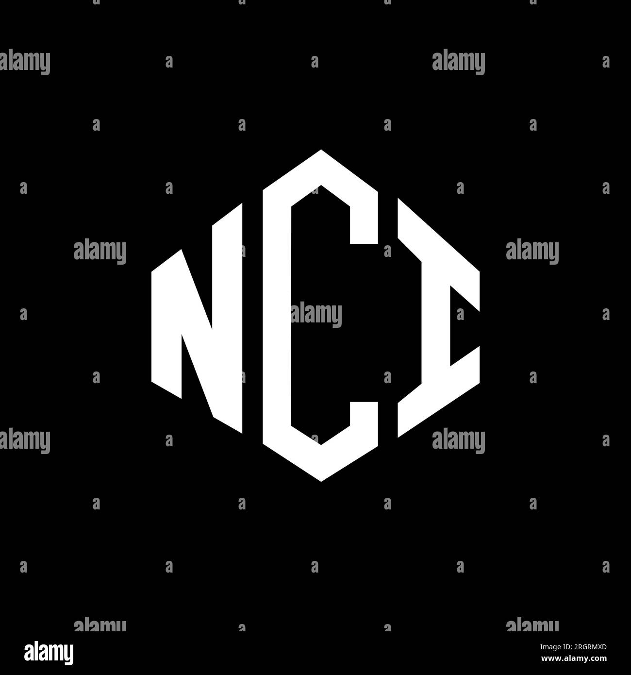 NCI letter logo design with polygon shape. NCI polygon and cube shape