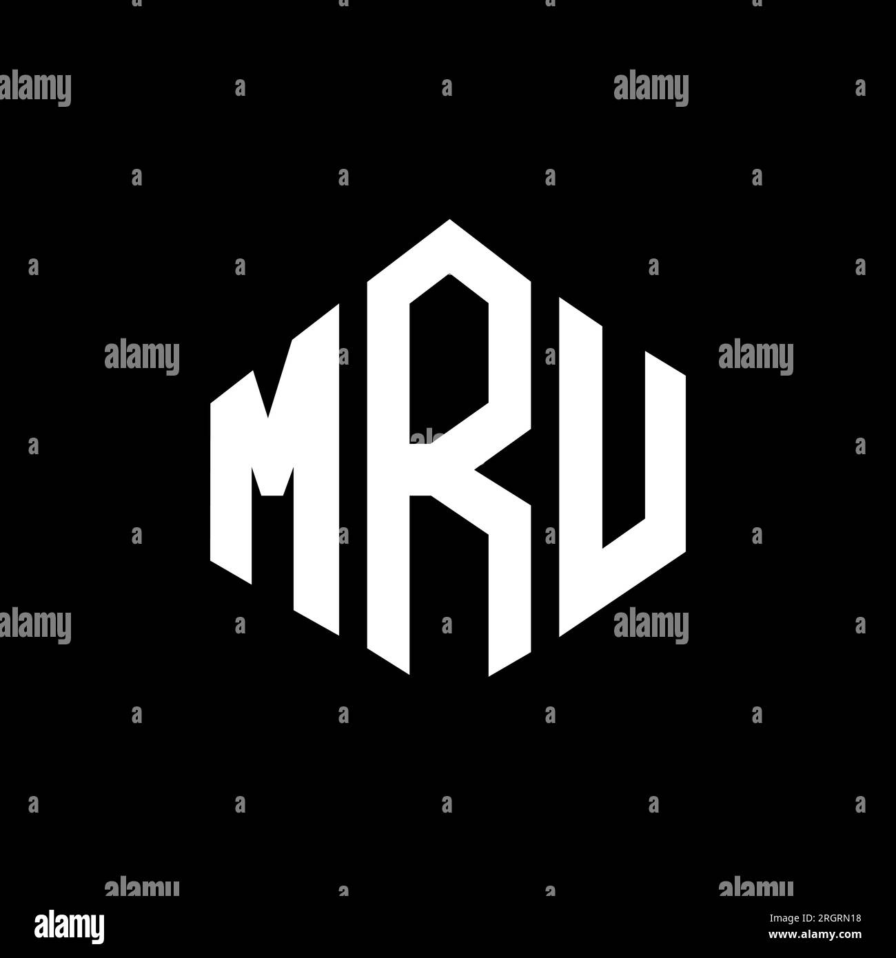 MRU letter logo design with polygon shape. MRU polygon and cube shape logo design. MRU hexagon