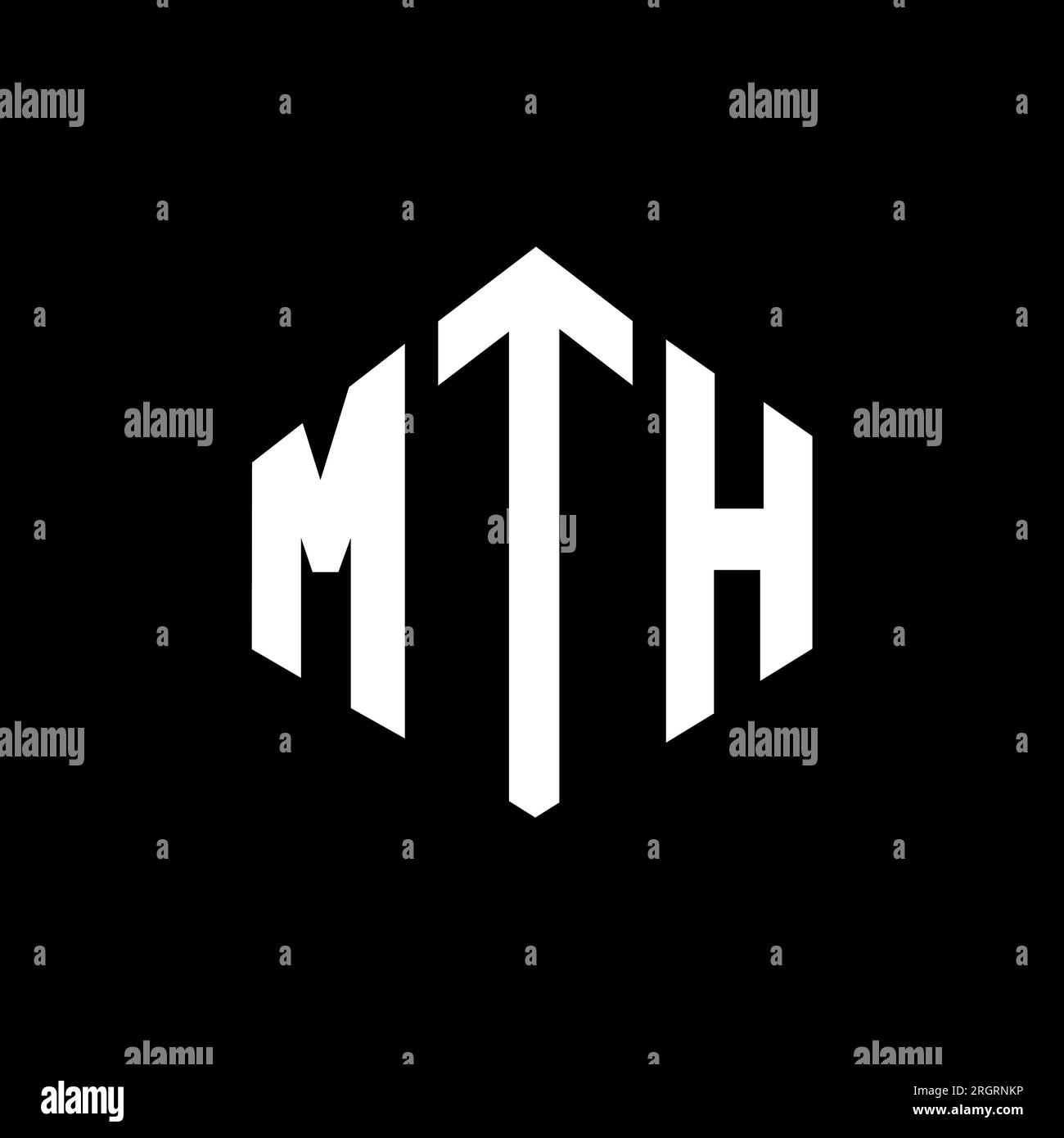 MTH letter logo design with polygon shape. MTH polygon and cube shape