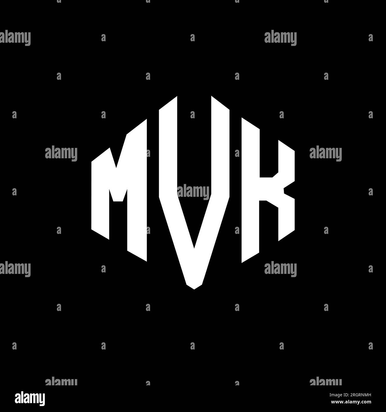 MVK letter logo design with polygon shape. MVK polygon and cube shape logo design. MVK hexagon vector logo template white and black colors. MVK monogr Stock Vector