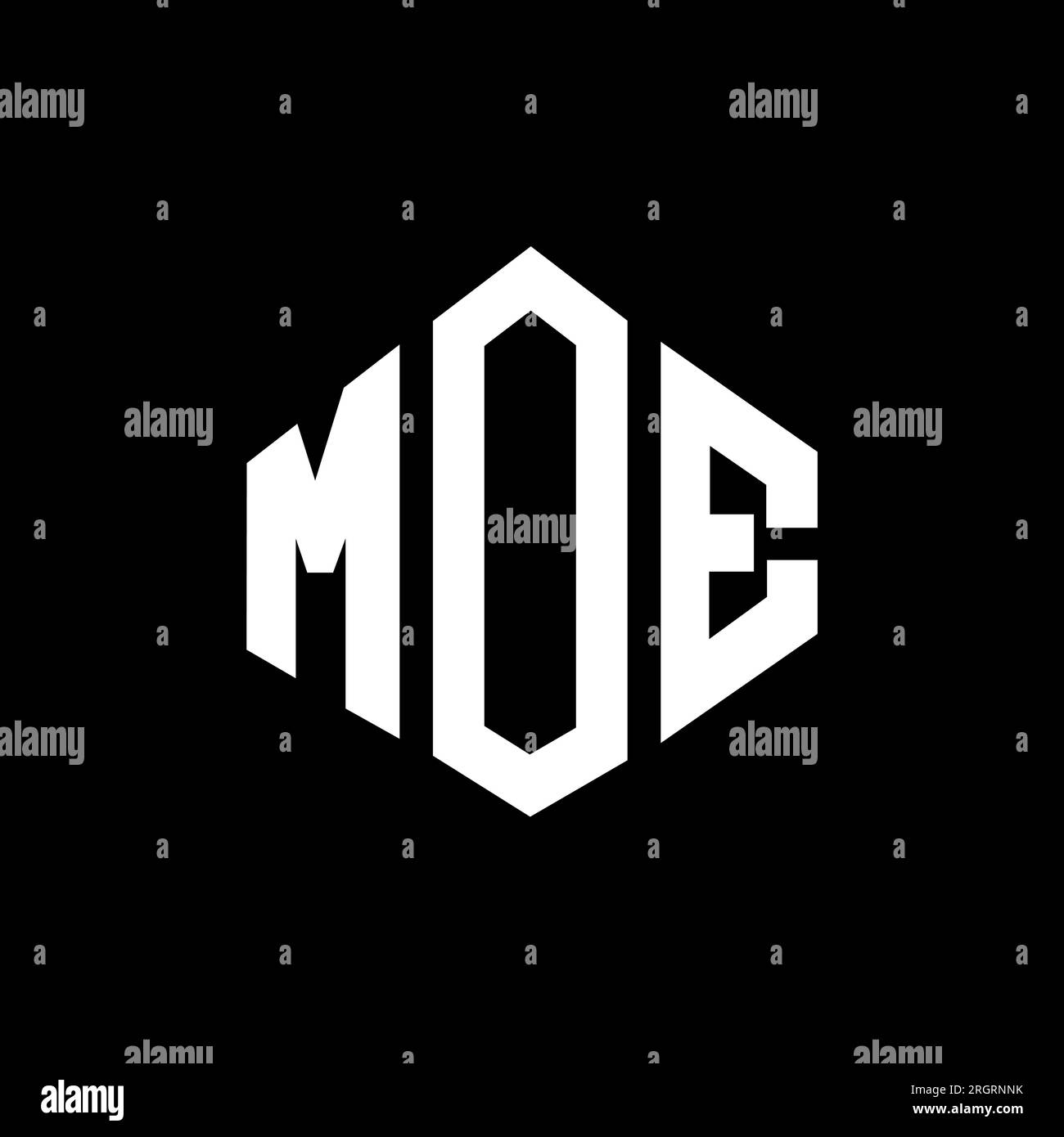MOE letter logo design with polygon shape. MOE polygon and cube shape logo design. MOE hexagon vector logo template white and black colors. MOE monogr Stock Vector