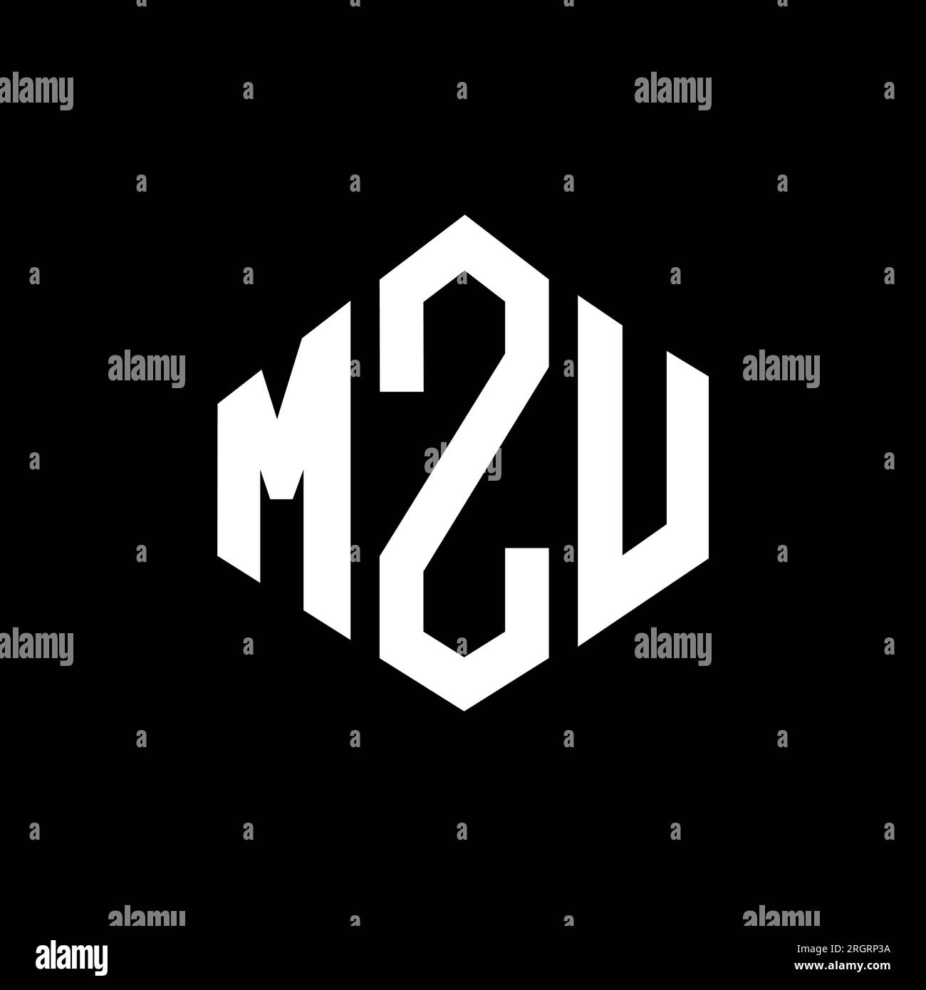 MZU letter logo design with polygon shape. MZU polygon and cube shape ...