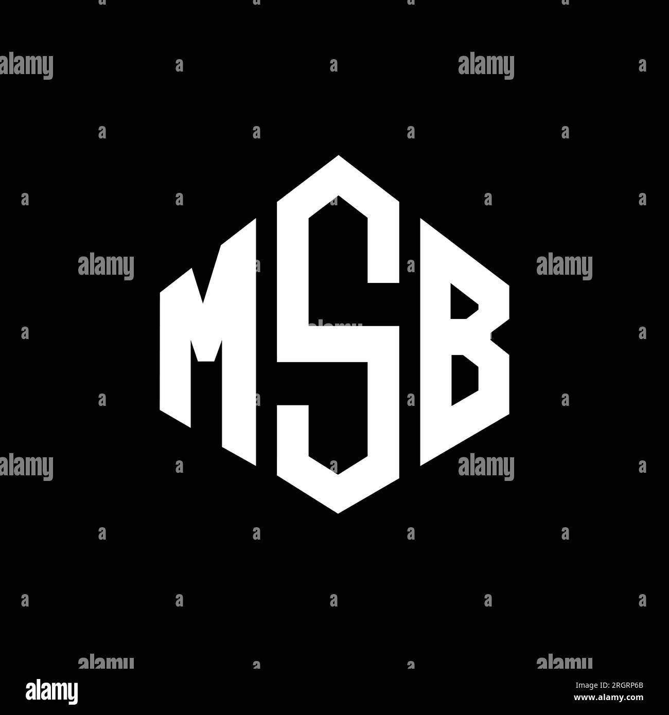 MSB letter logo design with polygon shape. MSB polygon and cube shape logo design. MSB hexagon vector logo template white and black colors. MSB monogr Stock Vector