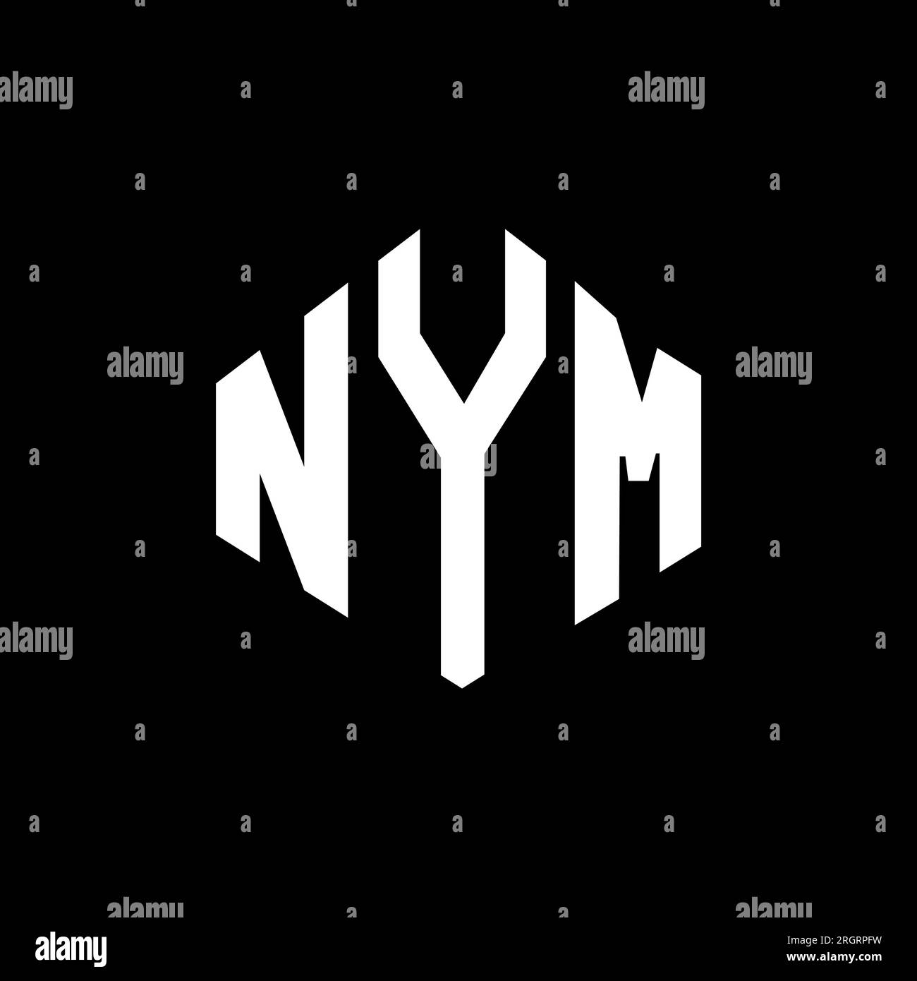 NYM letter logo design with polygon shape. NYM polygon and cube shape ...