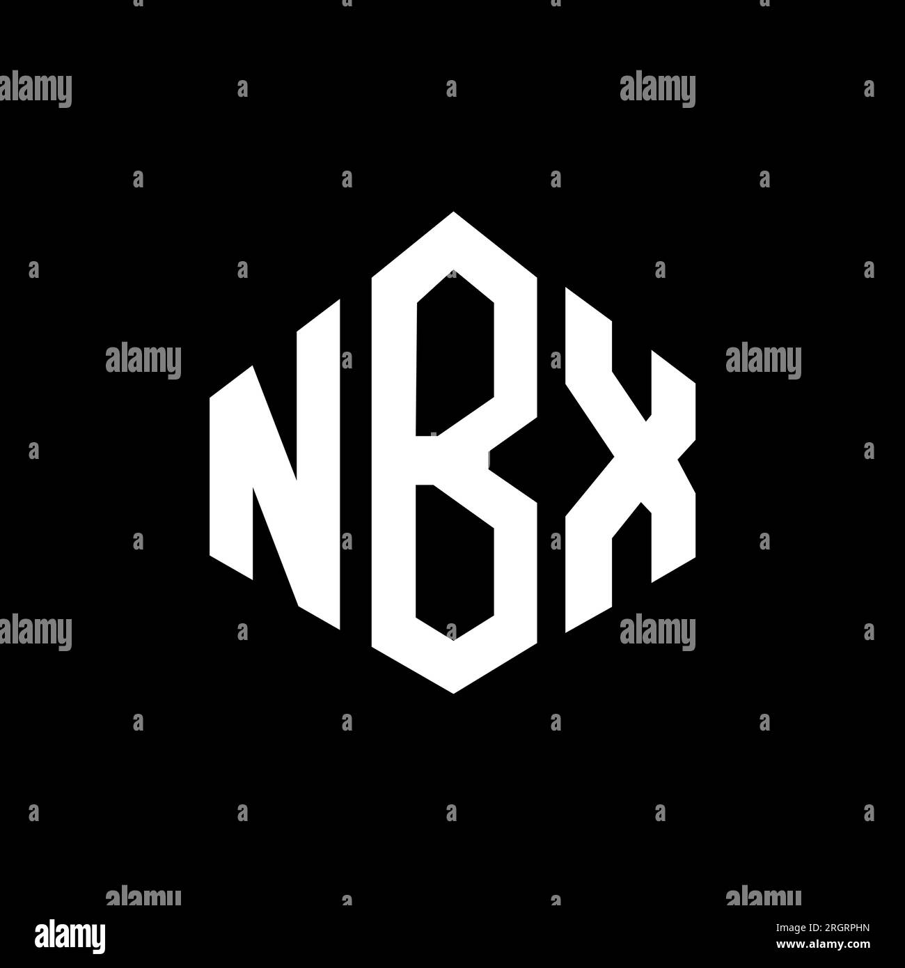 NBX letter logo design with polygon shape. NBX polygon and cube shape ...