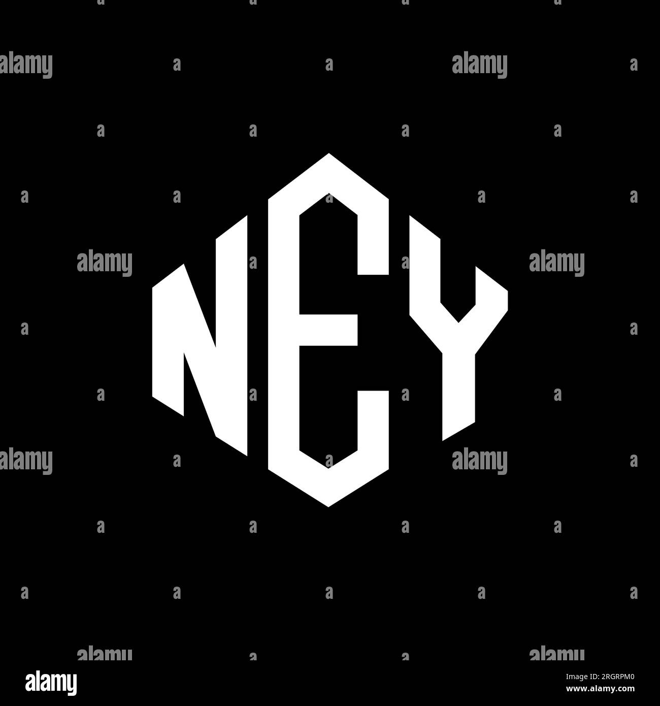 NEY letter logo design with polygon shape. NEY polygon and cube shape