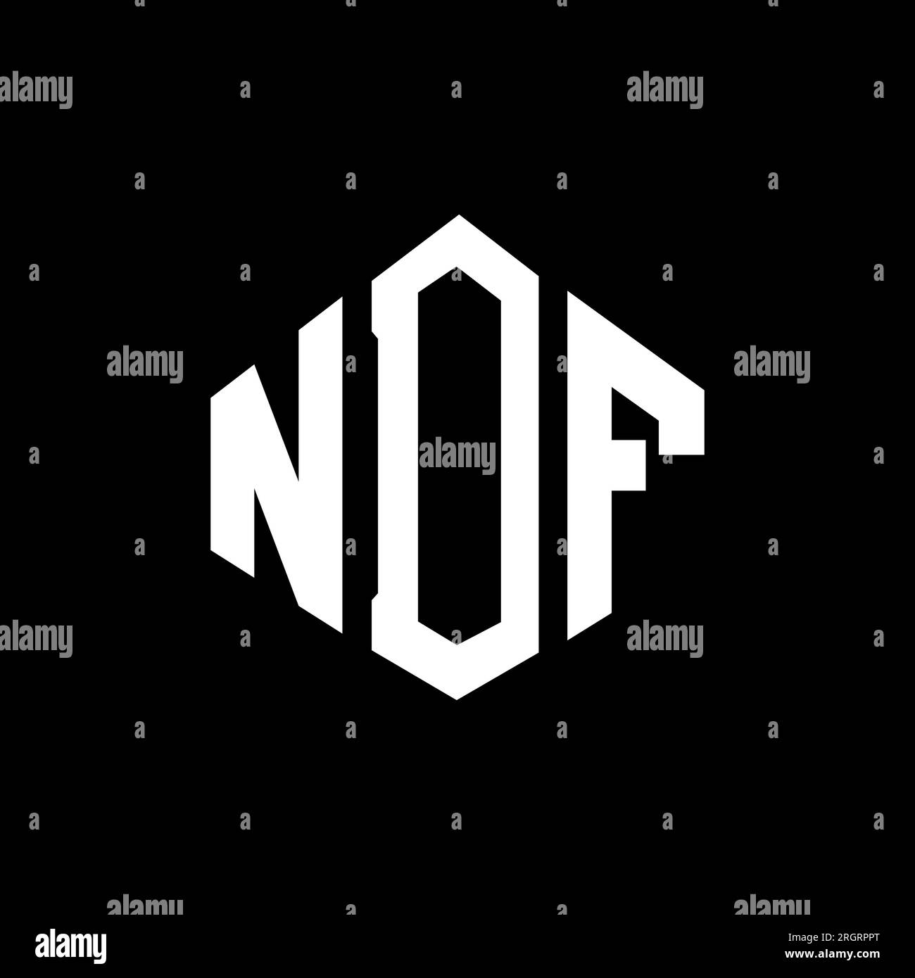 NDF letter logo design with polygon shape. NDF polygon and cube shape logo design. NDF hexagon vector logo template white and black colors. NDF monogr Stock Vector