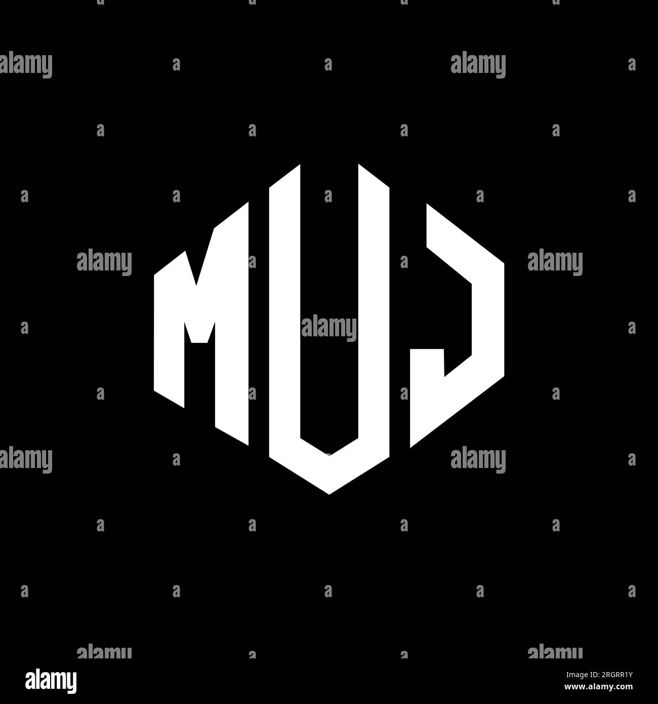 MUJ letter logo design with polygon shape. MUJ polygon and cube shape ...