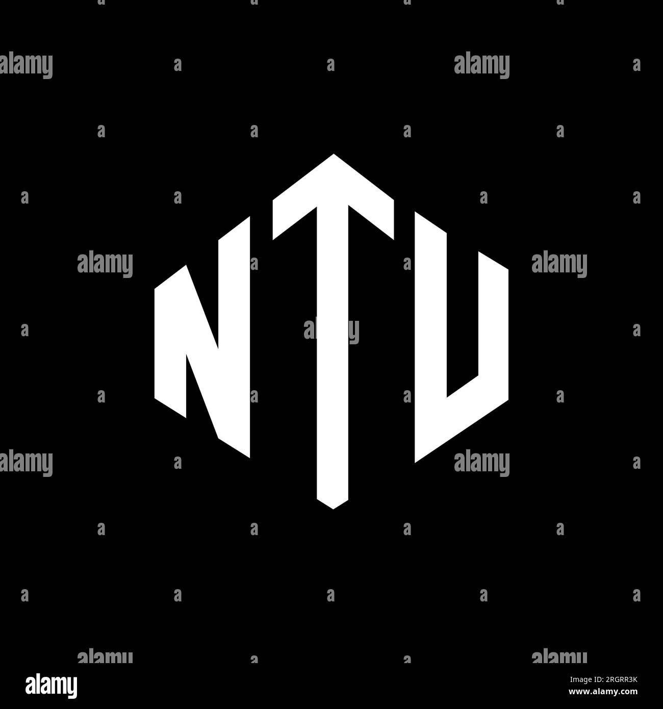 NTU letter logo design with polygon shape. NTU polygon and cube shape