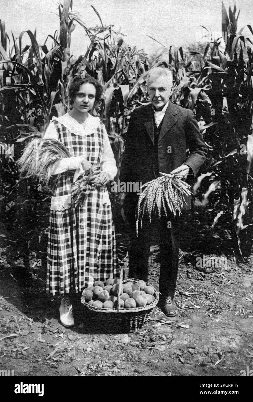 Santa Rosa, California c. 1920 Mr. and Mrs. Luther Burbank holding