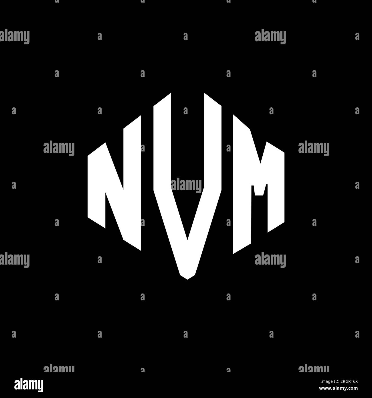 Nvm letter logo design with polygon shape nvm polygon and cube shape