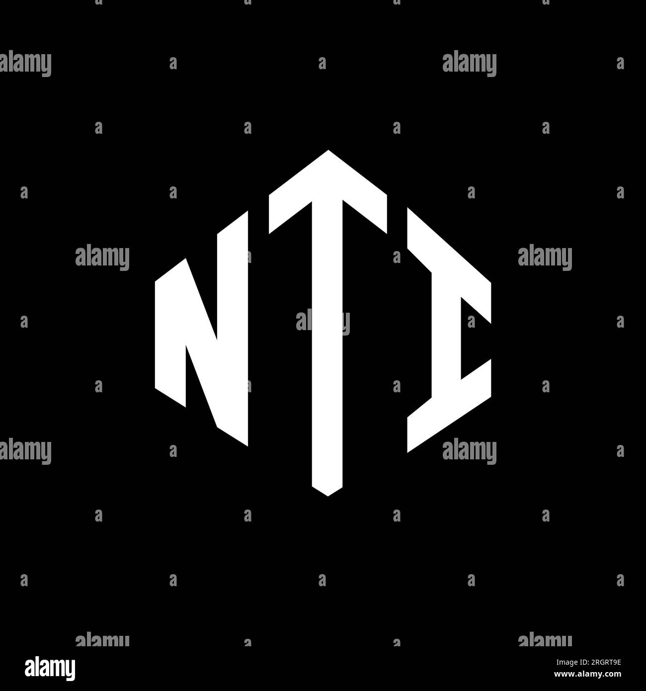 NTI letter logo design with polygon shape. NTI polygon and cube shape
