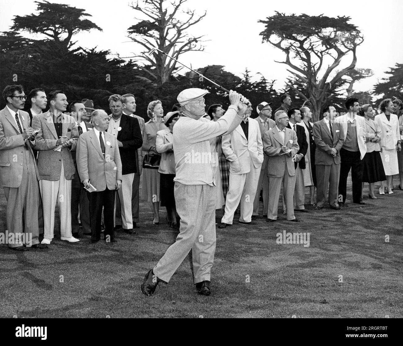 Pebble Beach, California 1956 President Eisenhower playing golf at