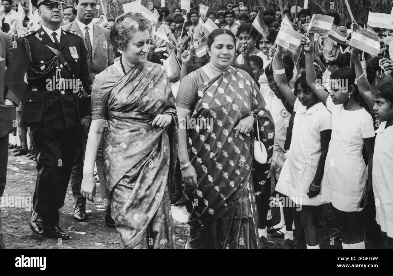 India:  c. 1970 Prime Minister of India, Indira Ghandi (L). She is the daughter of jawaharlal Nehru. Stock Photo
