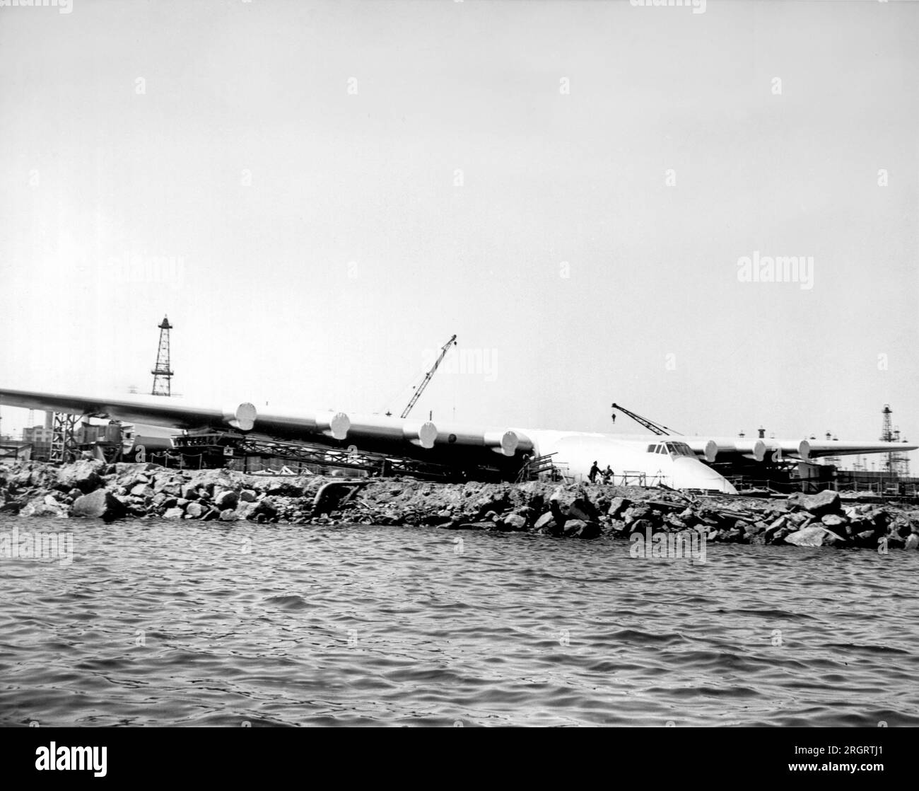 Long Beach California July 7 1946 Howard Hughes Flying Boat Stands