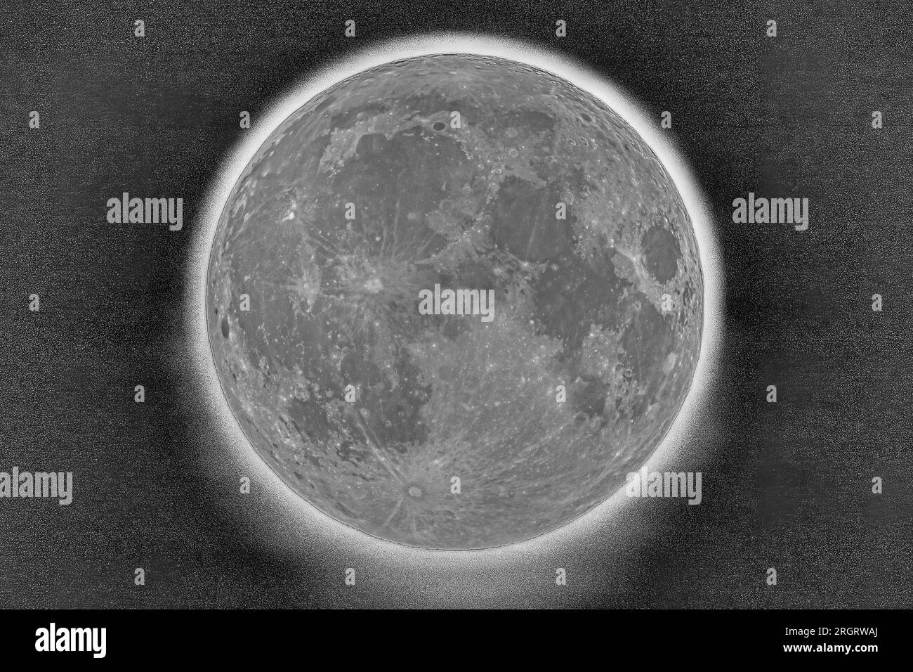 Full moon with many stars in the dark night Stock Photo - Alamy