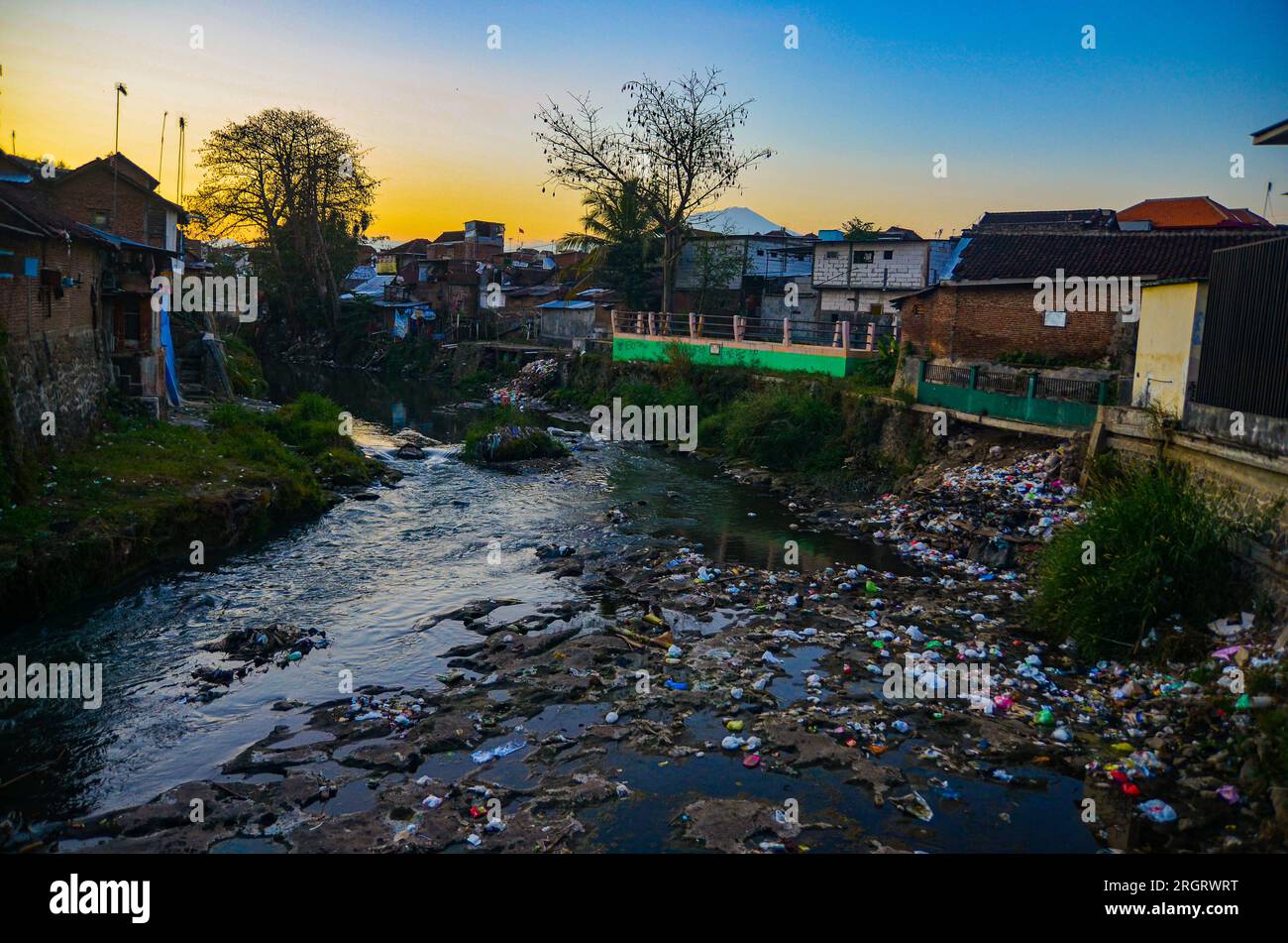 Java River Pollution August 11, 2023, malang, east java, Indonesia: A large amount of ...