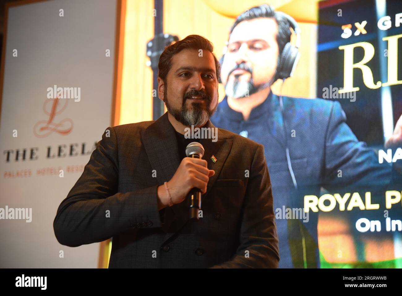 August 11, 2023, New Delhi, India: Ricky Kej, a three-time Grammy Award-winning and thrice Grammy nominated Indian music composer and environmentalist during s media interaction about his collaboration to perform the national anthem of India ''Jana Gana Mana'' with the Royal Philharmonic Orchestra consisting of 100-member set of musicians to mark the 76th Independence day of the country. (Credit Image: © Sondeep Shankar/Pacific Press via ZUMA Press Wire) EDITORIAL USAGE ONLY! Not for Commercial USAGE! Stock Photo