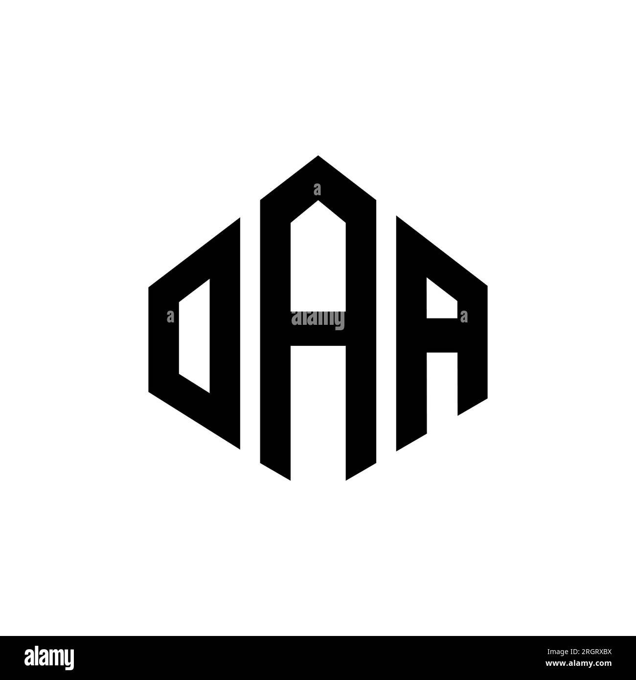 OAA letter logo design with polygon shape. OAA polygon and cube shape
