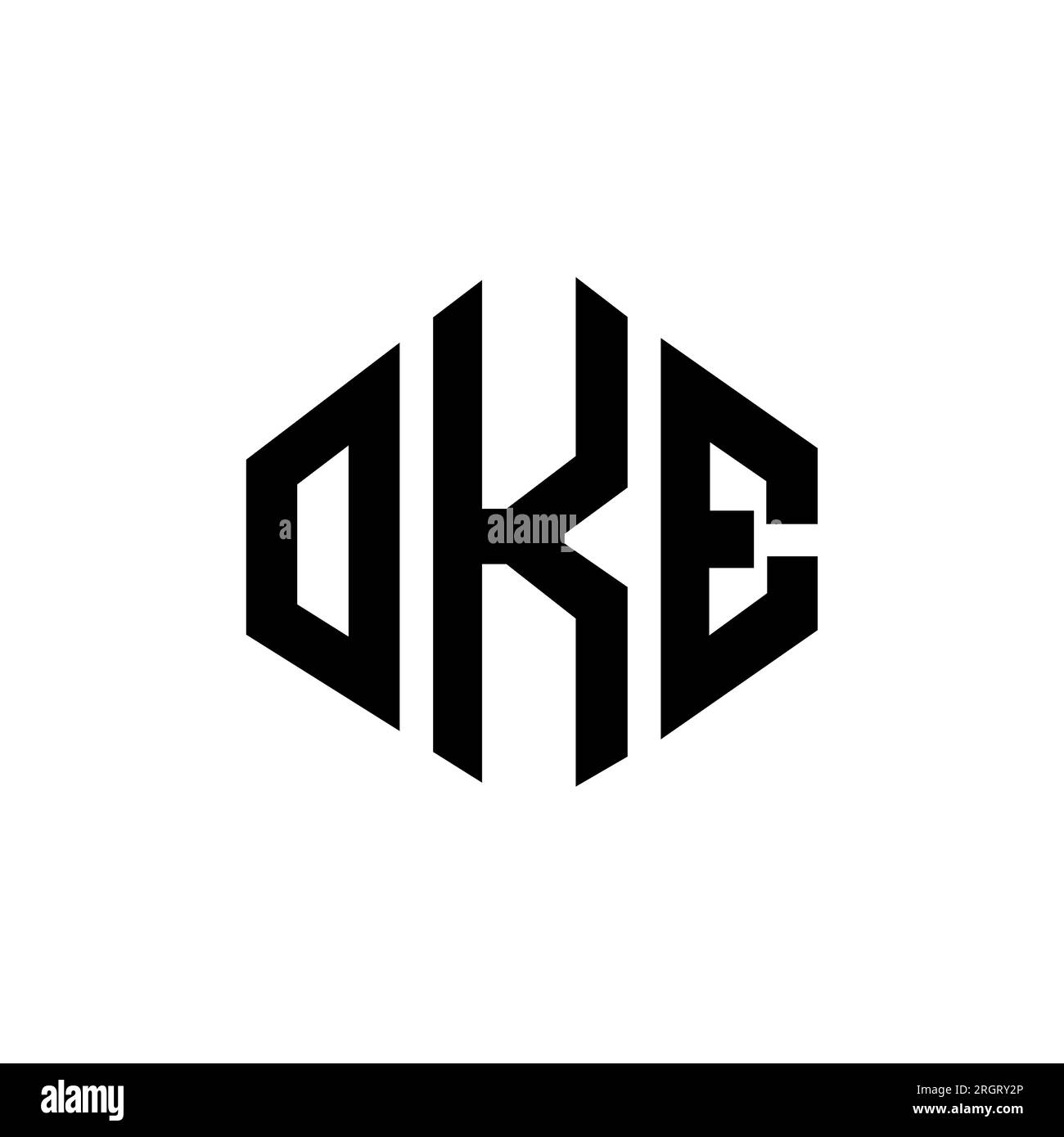 OKE letter logo design with polygon shape. OKE polygon and cube shape ...