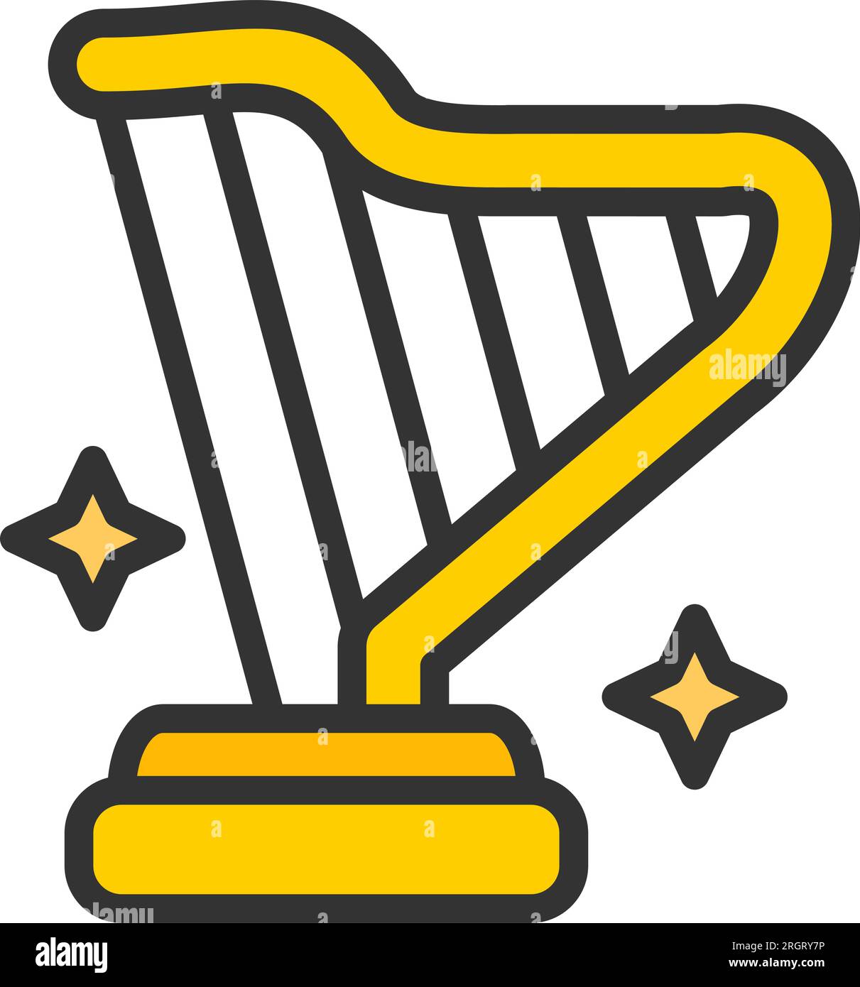 Harp Icon image. Suitable for mobile application. Stock Vector