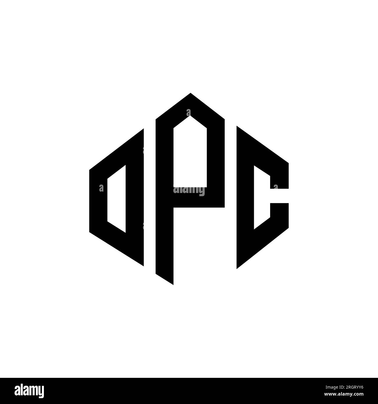 OPC letter logo design with polygon shape. OPC polygon and cube shape ...