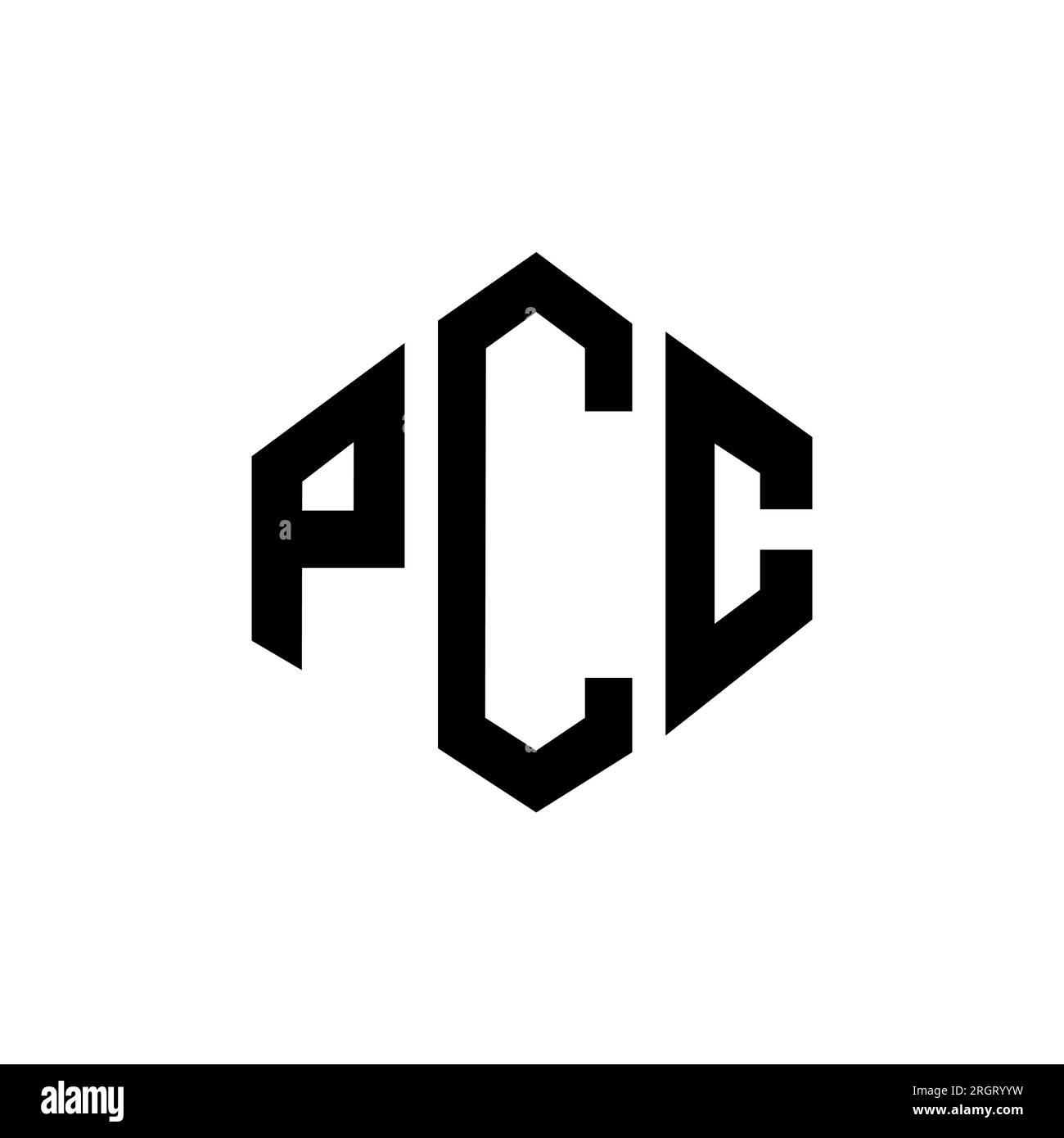 PCC letter logo design with polygon shape. PCC polygon and cube shape logo design. PCC hexagon vector logo template white and black colors. PCC monogr Stock Vector