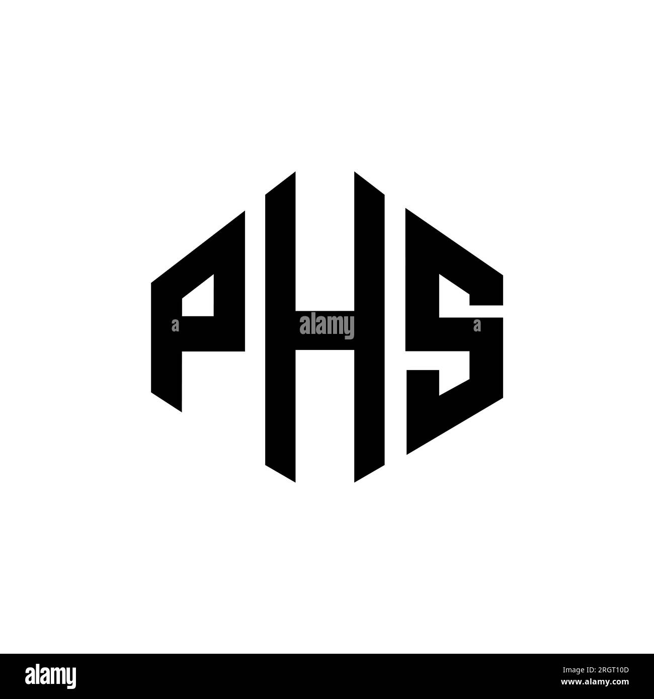 PHS letter logo design with polygon shape. PHS polygon and cube shape