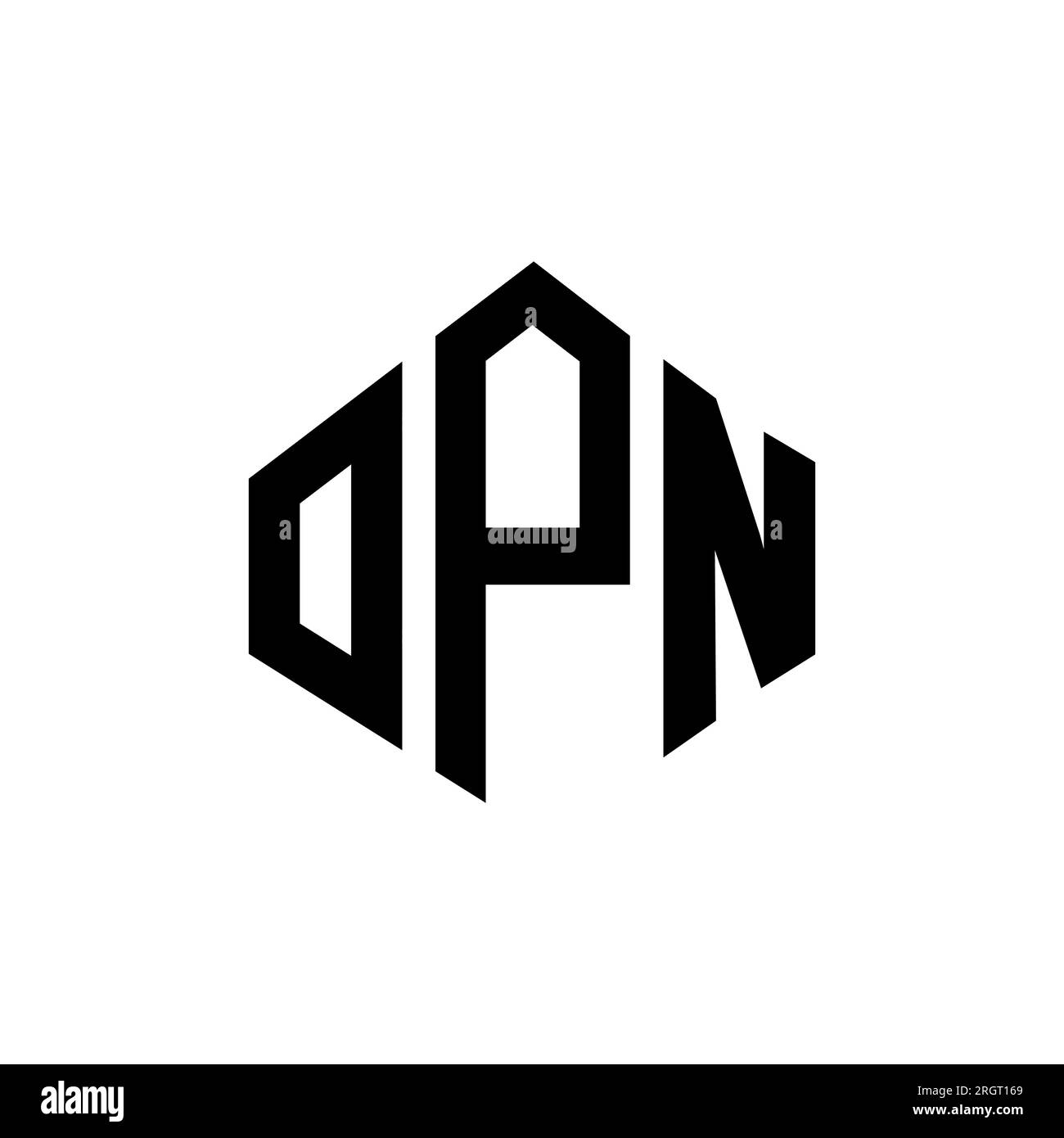 OPN letter logo design with polygon shape. OPN polygon and cube shape logo design. OPN hexagon
